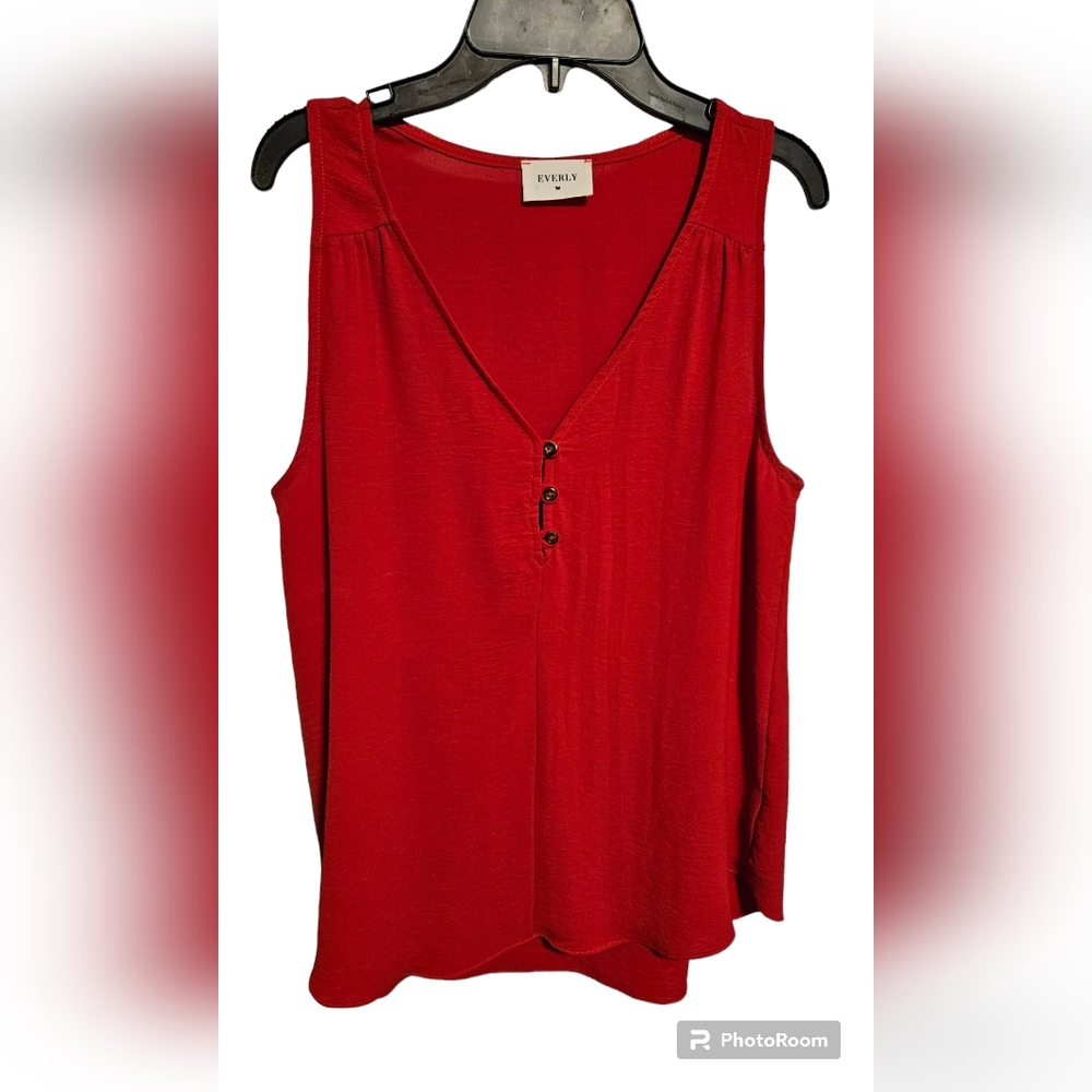 Red Everly Tank-Medium
